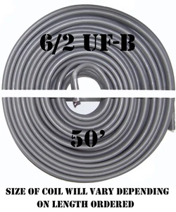 6/2 UF-B x 50' Southwire Underground Feeder Cable - Picture 1 of 2