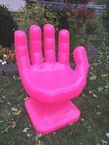Neon Pink right HAND SHAPED CHAIR 32" tall adult 70s Retro iCarly NEW Cover
