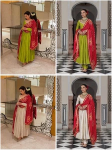 Kleid Anarkali Dress Bollywood Pakistanisch Indisch Hochzeitsanzug Salwar Kameez Eid - Bild 1 von 22