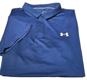 Nuovo! UNDER ARMOUR ISO.CHILL - Polo sportiva blu Poly/Spdx, uomo SS/2B - (XL) - Foto 1 di 4