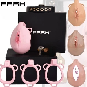 Jaula de castidad para labios Sissy para hombre 4 tamaños anillos agujero para el coño dispositivos de castidad - Imagen 1 de 28