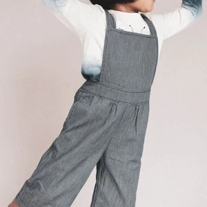 Tea Collection Girls' Blue Pinstripe Overalls Size 6 - Picture 1 of 6