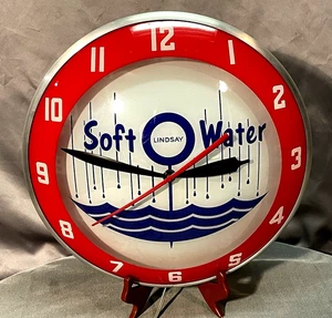 Rare Vintage Lindsay Soft Water Light Up Double Bubble Clock - Picture 1 of 5