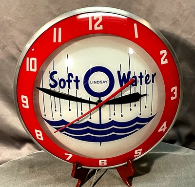 Rare Vintage Lindsay Soft Water Light Up Double Bubble Clock - Image 1 of 4