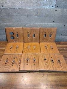 Lotto 9 copripiatti da parete in legno vintage cabina rustica - Foto 1 di 5