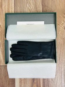 DOWNHOLME Leather Gloves Cashmere Lined Black Women's Small New In Box - Picture 1 of 9