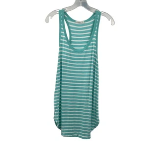 Camiseta sin mangas túnica A.Gain para mujer turquesa/blanco a rayas talla pequeña - Imagen 1 de 9