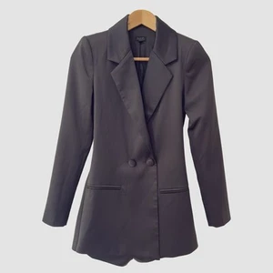 NBD Black Satin Blazer Type Long Sleeve "Aria" Romper XXS ($168) - Picture 1 of 6