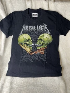 Vintage Metallica Skull Handshake Shirt Single Stitch Power Plus Tag M Rare - Picture 1 of 9