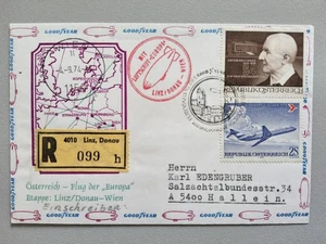 Luftschiffpost Österreich 1974 Flug der Europa Goodyear Linz/Donau - Wien  - Bild 1 von 2