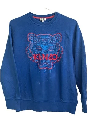 Sudadera Kenzo Paris Dos Tonos Tigre Talla X S Azul Francés Bordada Foto 1 de 4