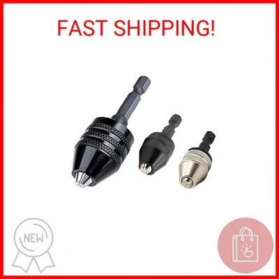 Drill Bit Adapter with 1/4 Hex Shank - 3Pcs Small Drill Chuck Extension for Impa - Image 1 of 2