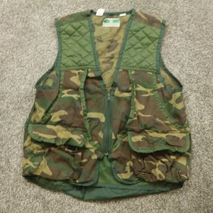 Game Winner Camo Hunting Vest Padded Quilted Outdoors Zip Up Pockets Men vintage - Picture 1 of 13