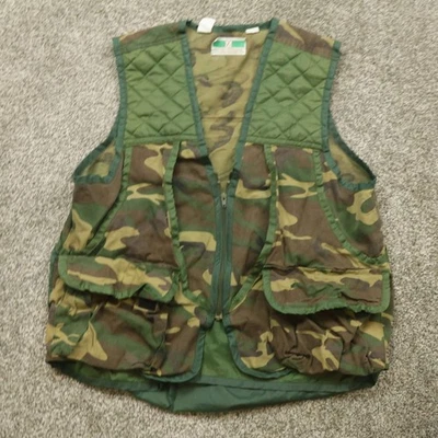 Game Winner Camo Hunting Vest Padded Quilted Outdoors Zip Up Pockets Men vintage - Image 1 of 4
