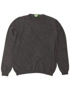 HUGO BOSS Mens Regular Fit Crew Neck Jumper Sweater Medium Grey Wool CY14 - Picture 1 of 4