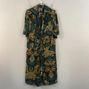 Dress Barn Womens 18 Dress Midi Stretch Pullover Short Sleeve V-Neck Twist 10951 - Picture 1 of 10