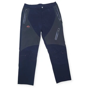 Pantalones de nieve para hombre deportes al aire libre azul marino/gris talla 36 forrados de lana resistentes al agua invierno - Imagen 1 de 4