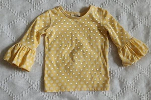 Matilda Jane Sz 18 Months Yellow Polka Dot Long Puffer Sleeve Top Shirt *Script* - Picture 1 of 5