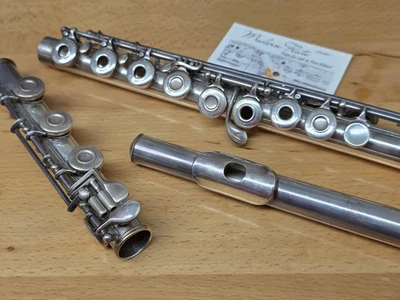 Flauta hecha a mano de pie G B desplazado agujero abierto esterlina 3OSSB de colección Communhardt Foto 1 de 4