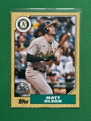 2022 Topps Series 1 Baseball Matt Olson #T87-25 1987 Topps 35th Anniversary - Image 1 of 2