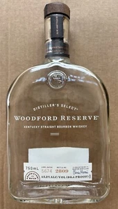 Woodford Reserve & Bulleit Kentucky Straight Bourbon Whiskey 3 EMPTY Bottles - Picture 1 of 6
