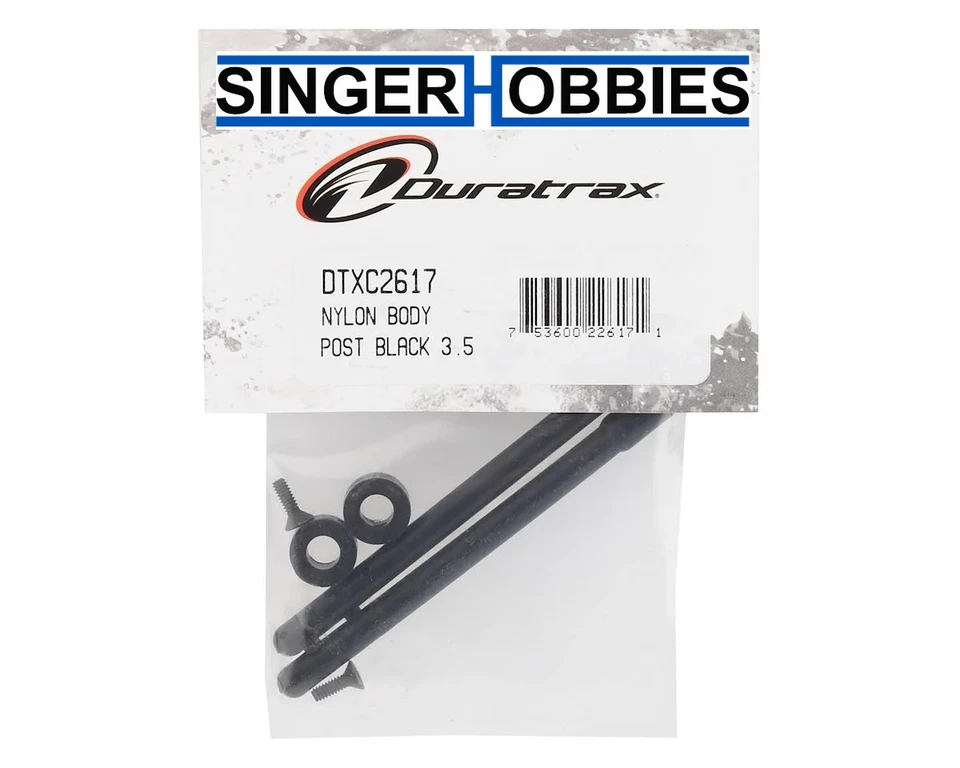 Duratrax Nylon Body Post Black 3.5 2 Pcs DTXC2617
