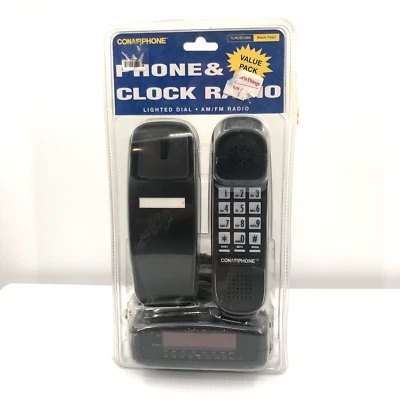 Conair Phone Landline Clock Radio Black TC RCB10BK Hearing Aid Compatible SEALED - Image 1 of 4