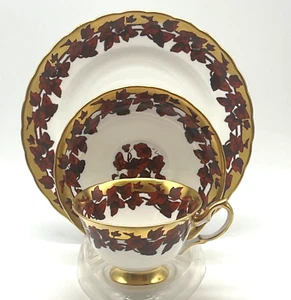 Royal Chelsea Golden Autumn England Bone China Trio,  Cup Saucer Salad Plate - Picture 1 of 13