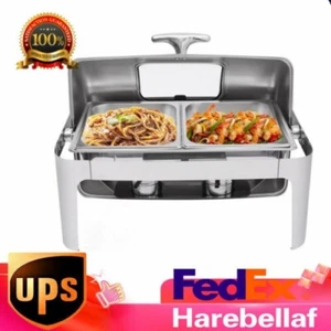 9.5Qt 9L Commercial Food Warmer Steam Table Buffet Server Warmer Stainless Steel - Picture 1 of 17