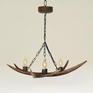 Small Antler Chandelier for 3 Arms with Chain - Picture 1 of 7