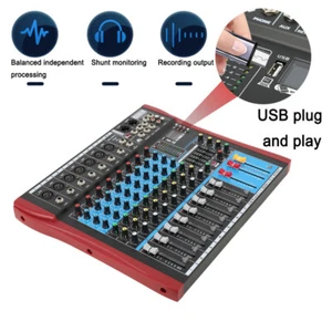 8 canales Bluetooth Live tarjeta de sonido Studio Audio Mixer mesa de mezclas ecualizador - Imagen 1 de 13