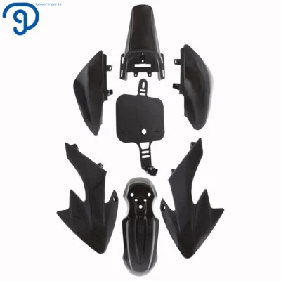 Black Plastic Fender Fairing Body Cover Kit For Honda XR50 CRF50 2000-2015 SSR - Image 1 of 4