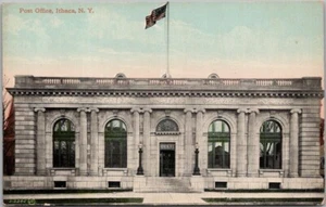 c1910s ITHACA, New York Postcard POST OFFICE Building / Street View - Unused - Picture 1 of 2