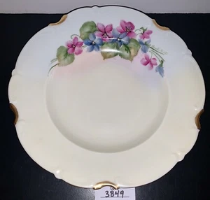 Hutschenreuther Selb Signed Pink Blue Floral 8.5” Shallow Bowl Bavaria - Picture 1 of 16