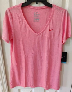 Nike Dri-Fit Women Reddish Orange Athletic Cut Short Sleeve Tee NWT Size Medium - Picture 1 of 4