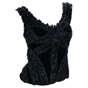 Vintage Alexander McQueen Korsett Top 2004 schwarz Seide und Leder - Bild 1 von 6