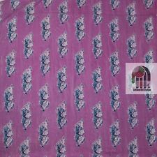 Tessuto con stampa a blocchi di cotone rosa tessuto indiano Sanganeri Dabu...