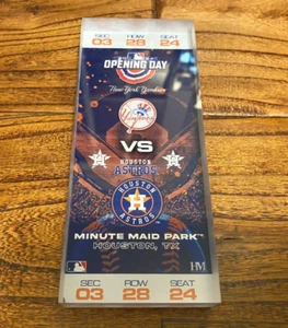 Astros vs Yankees 2024 Opening Day Acrylic Ticket 3D Block Art Highland Mint NEW - Picture 1 of 6