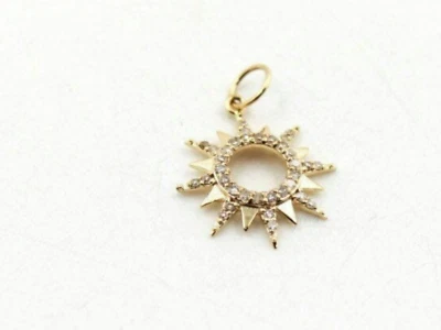 Colgante Sunburst de oro macizo de 14K para mujer delicado colgante regalo de Navidad para ella. Foto 1 de 4
