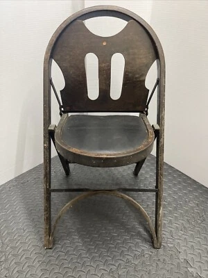 VTG 1920s LOUIS RASTETTER & SONS Co Solid Kumfort Folding Chairs Art Deco Rare - Image 1 of 4