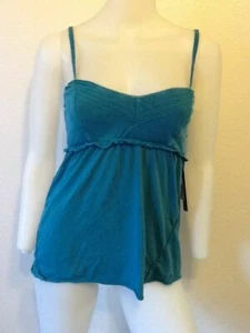 NEU O'NEILL BLAUGRÜNE RÜSCHE EMPIRE SPAGHETTI GURT LAGEN TANK TOP MUSCHEL BOHO XS - Bild 1 von 7