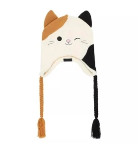New Squishmallows Laplander Knit Beanie Hat Winter Cap 3D Ears Big Face Style - Picture 1 of 9