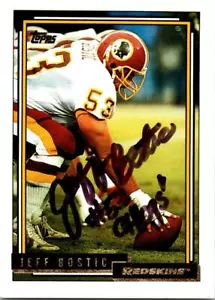 Jeff Bostic autographed Football Card (Washington, SC) 1992 Topps Gold #402 - Picture 1 of 1