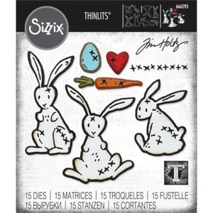 TIM HOLTZ BUNNY STITCH SIZZIX THINLITS 15 DIES 2023 "SPRING INTO EASTER!" - Picture 1 of 9