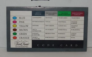 Trivial Pursuit Replacement Category Code Card - Picture 1 of 1