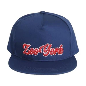 Zoo York Script Logo Blue Flat Brim Snapback Cap Hat - Picture 1 of 3