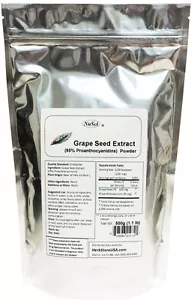 Polvo de extracto de semilla de uva NuSci 500 g 95% OPC antioxidante polvo puro (1,1 lb) - Imagen 1 de 4