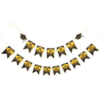 Banner de Graduación Banner Decorativo Papel Graduación Tirar Bandera Graduación Decoración Foto 1 de 4