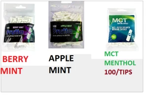 FRUTTA - CAPSULE FILTER TIPS |BERRY MINT| APPLE MINT | MCT MENTHOL 100 Tips - Picture 1 of 14