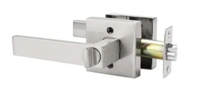 Brushed Nickel Privacy Interior Door Levers Heavy Duty Door Handle - Picture 1 of 7